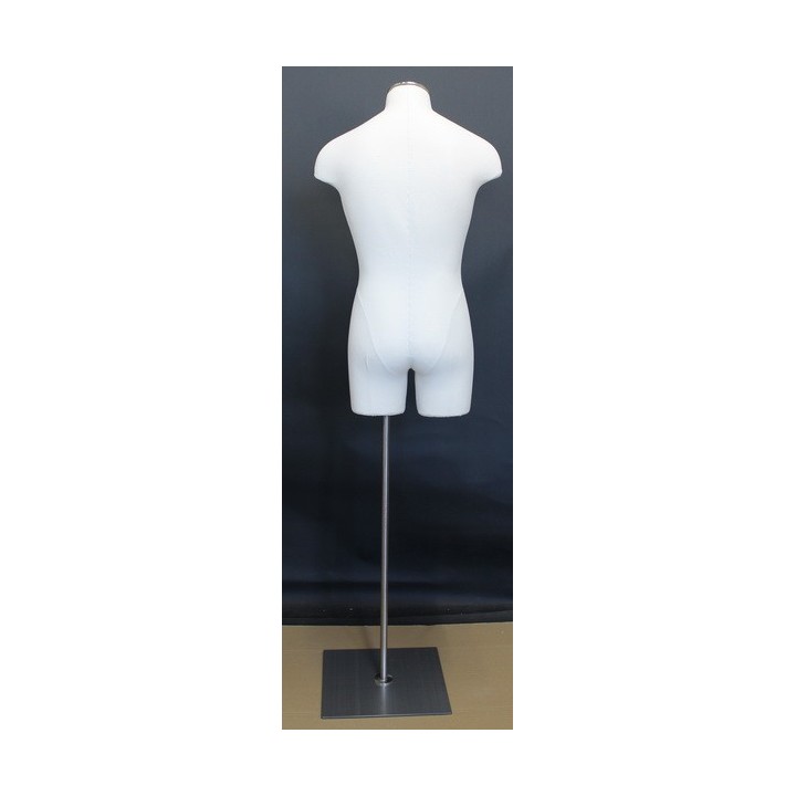USED Size L White Male 3Q Body form mannequin Metal Neck Base MDF4-WM