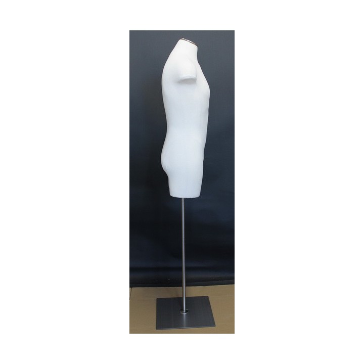 USED Size L White Male 3Q Body form mannequin Metal Neck Base MDF4-WM