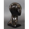 13 in H Glossy Black Abstract Face Female Head Mannequin MH53-WT