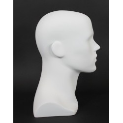 14 in H Matte White Abstract Face Male Head Mannequin MH8-WT