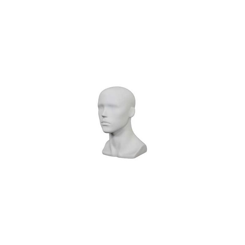 14 in H Matte White Abstract Face Male Head Mannequin MH8-WT