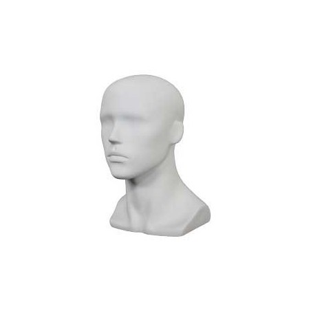 14 in H Matte White Abstract Face Male Head Mannequin MH8-WT