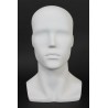 14 in H Matte White Abstract Face Male Head Mannequin MH8-WT