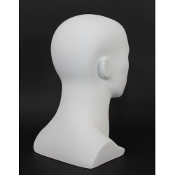 14 in H Matte White Abstract Face Male Head Mannequin MH8-WT