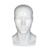 14 in H Glossy White Abstract Face Male Head Mannequin MH8-GW