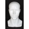 14 in H Glossy White Abstract Face Male Head Mannequin MH8-GW