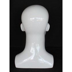 14 in H Glossy White Abstract Face Male Head Mannequin MH8-GW