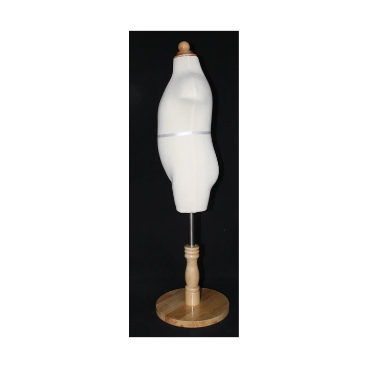 USED-KID-KF3 - Size 3T/4T Cream White Jersey Covered Child Body Form Mannequin with Wooden Base -