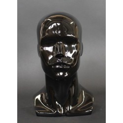 14 in H Glossy Black Abstract Face Male Head Mannequin MH8-HB