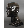 14 in H Glossy Black Abstract Face Male Head Mannequin MH8-HB