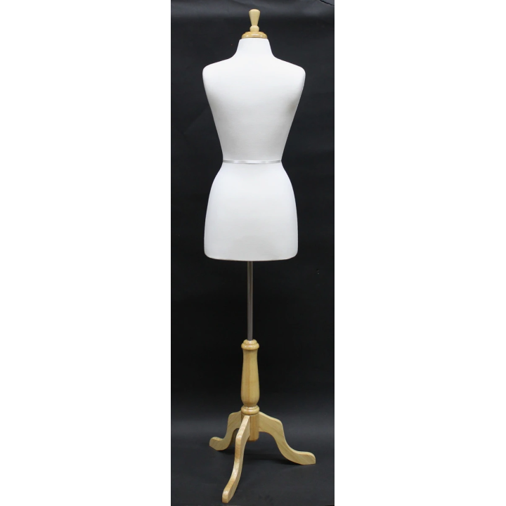 USED-B4W-FR - Size 4/6 Quality Female Dress Form mannequin with wooden tripod base