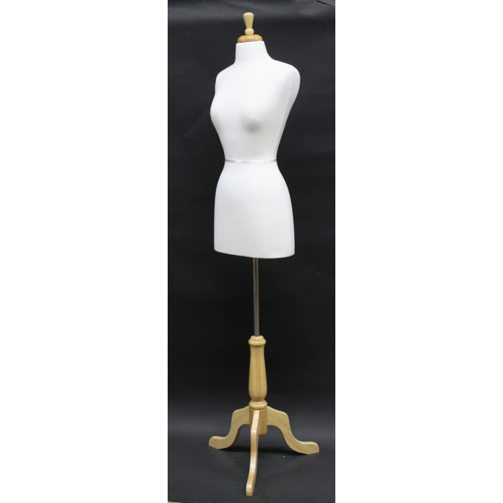 USED-B4W-FR - Size 4/6 Quality Female Dress Form mannequin with wooden tripod base
