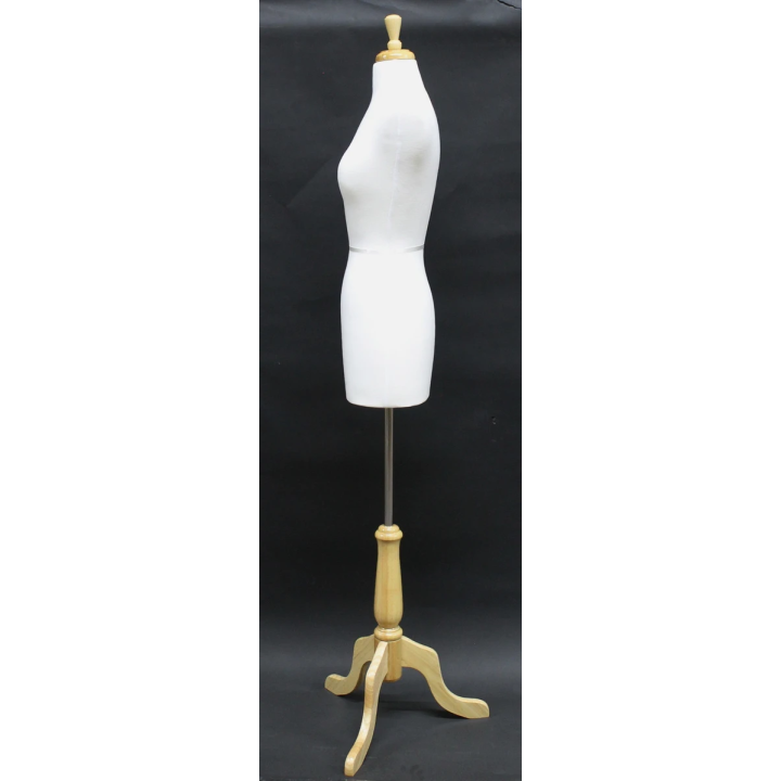 USED-B4W-FR - Size 4/6 Quality Female Dress Form mannequin with wooden tripod base