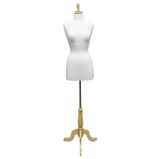 USED-B4W-FR - Size 4/6 Quality Female Dress Form mannequin with wooden tripod base