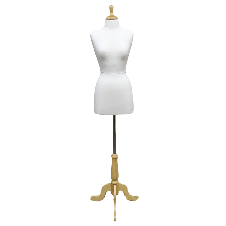 USED-B4W-FR - Size 4/6 Quality Female Dress Form mannequin with wooden tripod base