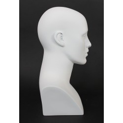 15 in H Matte White Featured Face Female Head Mannequin MH27-WT