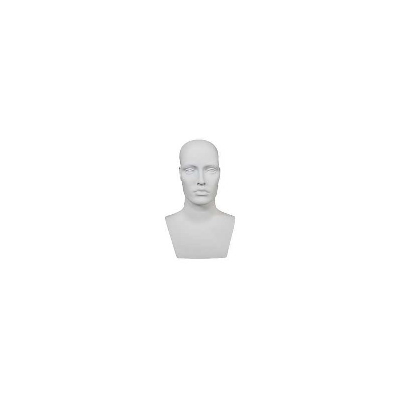 15 in H Matte White Featured Face Female Head Mannequin MH27-WT