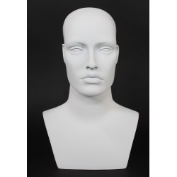 15 in H Matte White Featured Face Female Head Mannequin MH27-WT