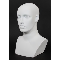 15 in H Matte White Featured Face Female Head Mannequin MH27-WT