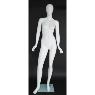 USED-SFW55E-WT Elegant Egg Head Female Mannequin in Matte White finish