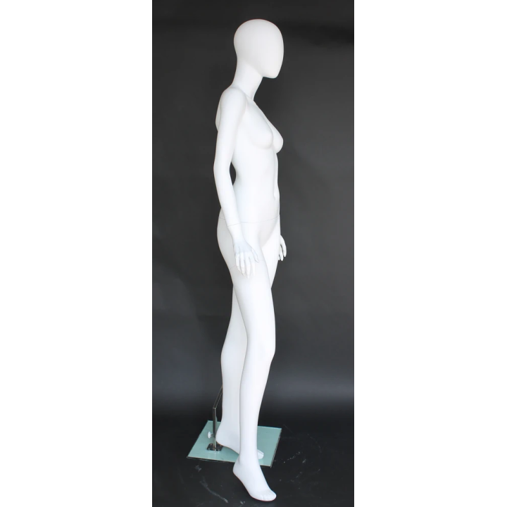 USED-SFW55E-WT Elegant Egg Head Female Mannequin in Matte White finish