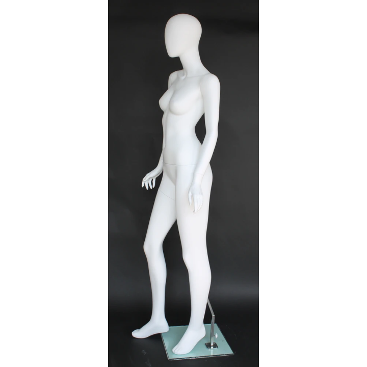 USED-SFW55E-WT Elegant Egg Head Female Mannequin in Matte White finish