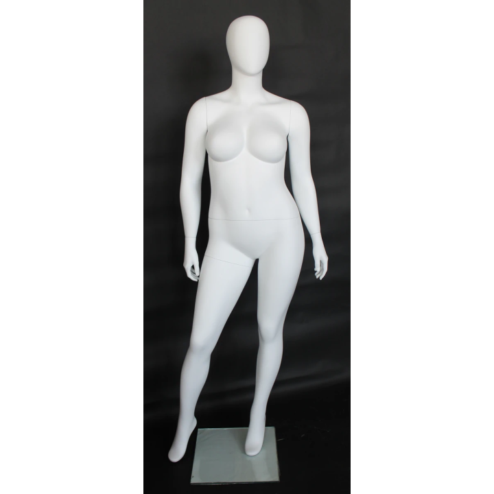 USED-PLUS-44 Plus Size Female Mannequin Egg Head Matte White