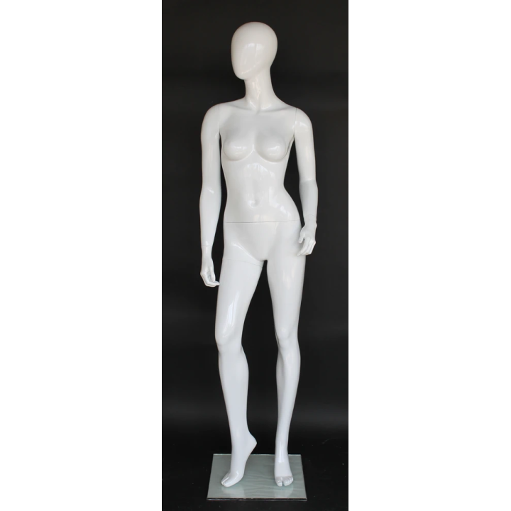 USED-SFW83E-GW Glossy White Female Mannequin Egg Head -NYC Display