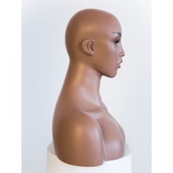 15 in H African American Face Make up Female Head Mannequin MH5-BK