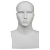 16 in H Matte White Featured Face Male Head Mannequin MH7-WT