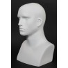 16 in H Matte White Featured Face Male Head Mannequin MH7-WT