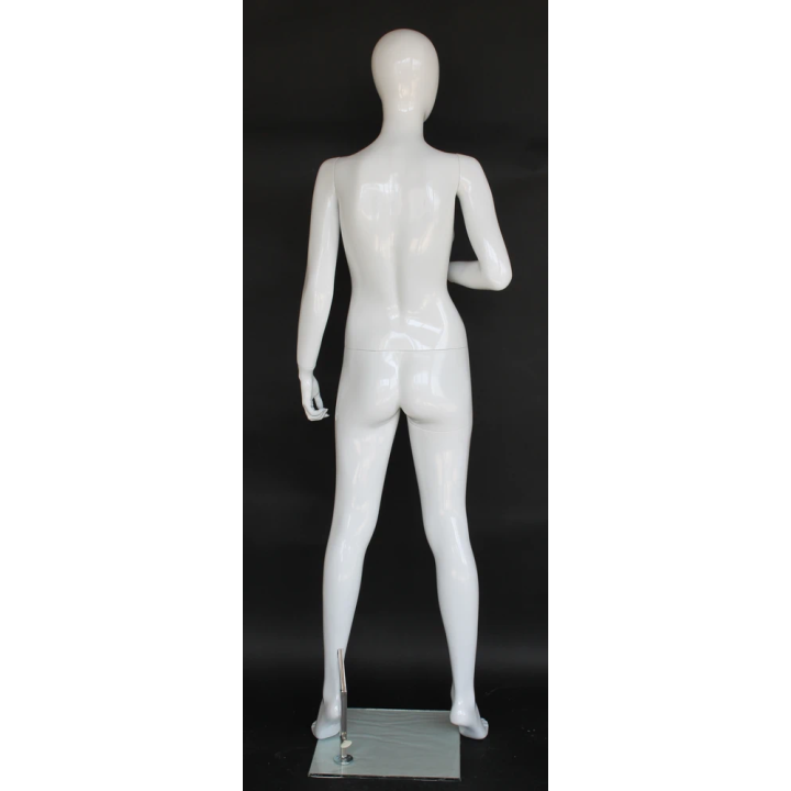USED-SFW84E-GW Glossy White Female Mannequin Forward Facing with Bent Right Arm-NYC Display