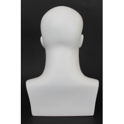 16 in H Matte White Featured Face Male Head Mannequin MH7-WT