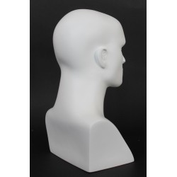 16 in H Matte White Featured Face Male Head Mannequin MH7-WT