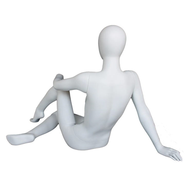 USED-SFW29E-WT 40 in H Egg Head Reclining Sitting Female Mannequin-NYC Display