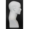 16 in H Matte White Featured Face Male Head Mannequin MH7-WT