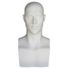 19 in H Matte White Featured Face Male Head Mannequin MH9-WT