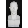 19 in H Matte White Featured Face Male Head Mannequin MH9-WT