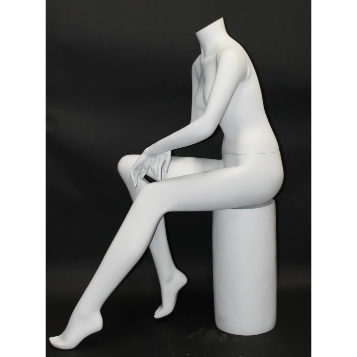 USED-STW042-WT Headless Full Body  Sitting Female Mannequin-NYC Display