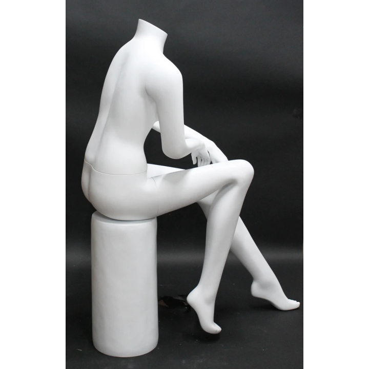 USED-STW042-WT Headless Full Body  Sitting Female Mannequin-NYC Display
