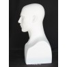 19 in H Matte White Featured Face Male Head Mannequin MH9-WT