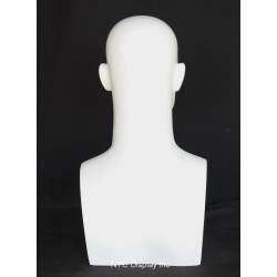 19 in H Matte White Featured Face Male Head Mannequin MH9-WT