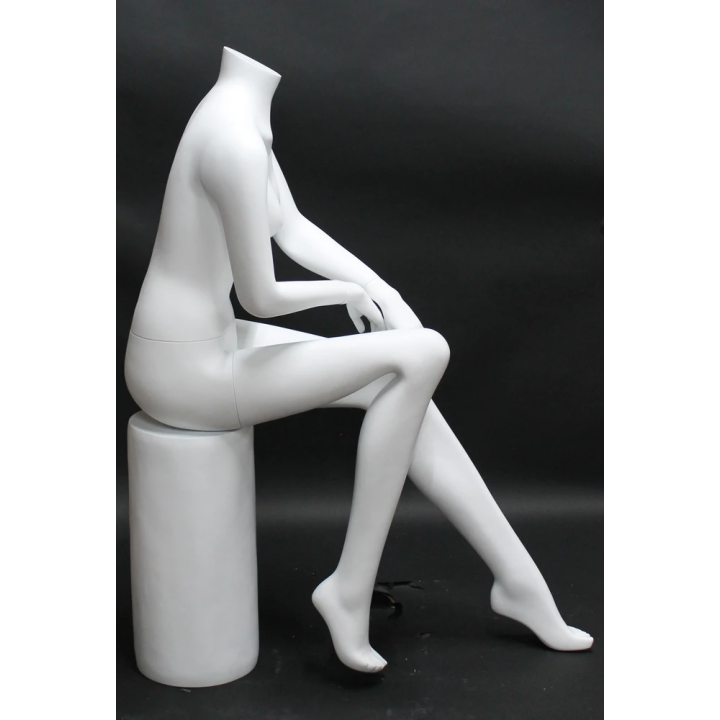 USED-STW042-WT Headless Full Body  Sitting Female Mannequin-NYC Display