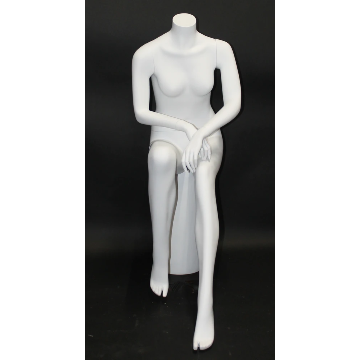 USED-STW042-WT Headless Full Body  Sitting Female Mannequin-NYC Display