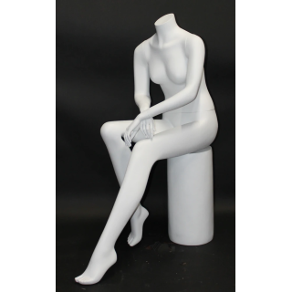 USED-STW042-WT Headless Full Body  Sitting Female Mannequin-NYC Display