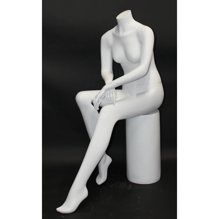 USED-STW042-WT Headless Full Body  Sitting Female Mannequin-NYC Display