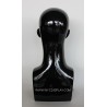 19 in H Glossy Black Featured Face Male Head Mannequin MH9-HB