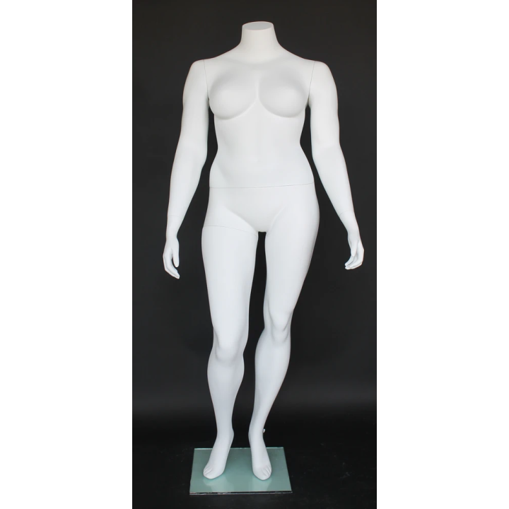 USED-PLUS-2 Matte White Plus size headless Female Mannequin