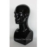 19 in H Glossy Black Featured Face Male Head Mannequin MH9-HB