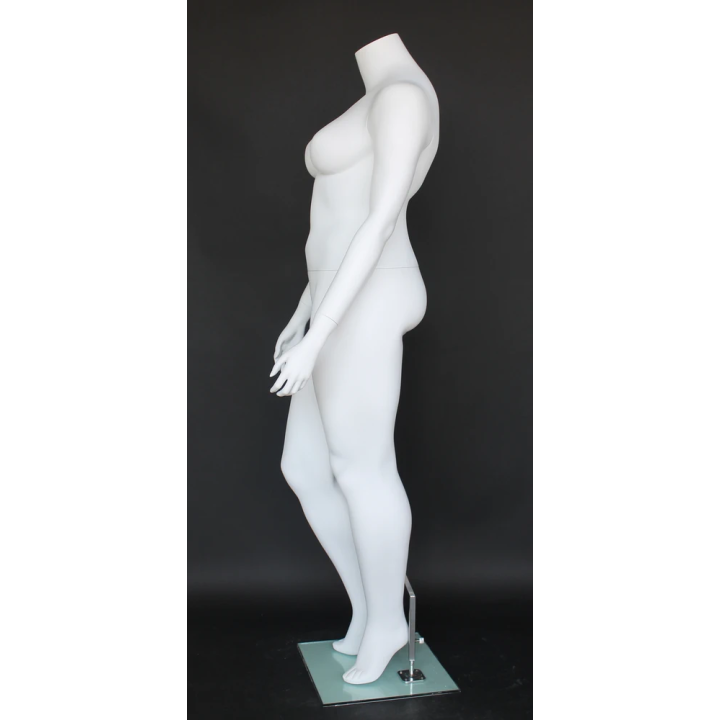 USED-PLUS-2 Matte White Plus size headless Female Mannequin